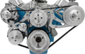 March Performance Ford FE Series Ultra Serpentine Pulley Kit with Air Conditioning, 6-Rib Aluminum with Clear Powder Coat