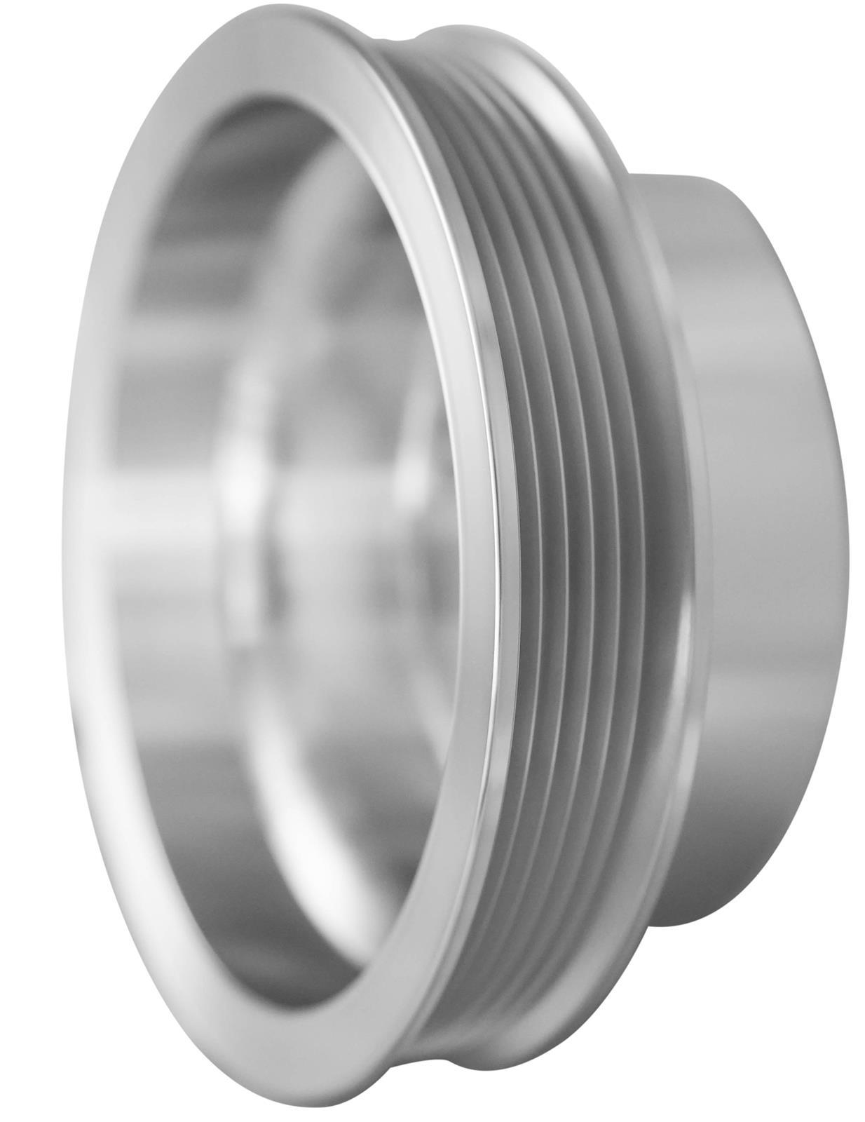 March Performance SBF Crank Pulley 6-Groove Aluminum with Clear Powder Coat, 6.125 Inch Diameter