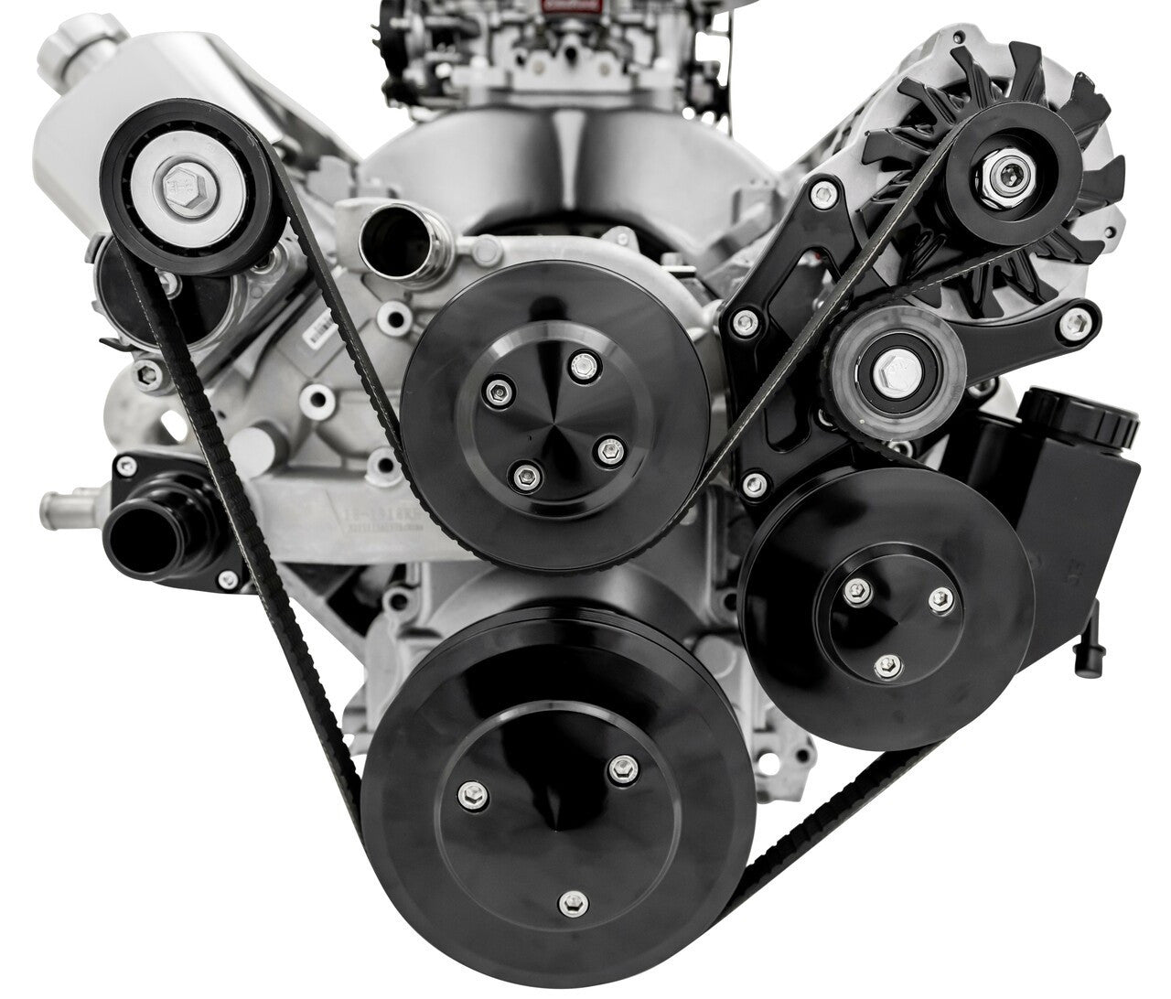 March Performance MPP20085-08 Chevy LS1-LS7 Pro-Track Serpentine Pulley Kit with Clear Powder Coat Finish