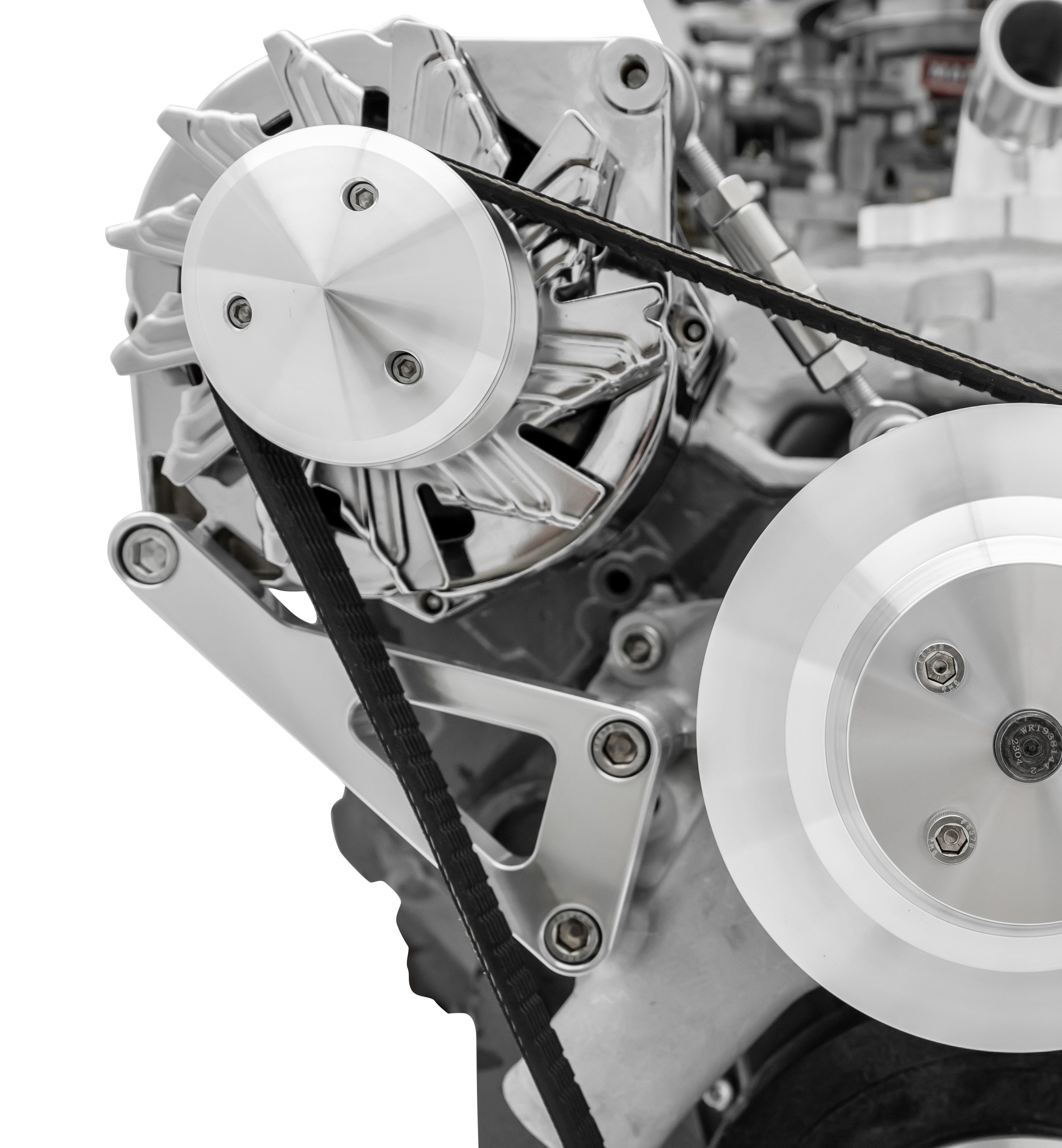 March Performance LWP Deluxe Alternator Bracket for Small Block Chevy, Passenger Side, High Mount, Water Pump Mount, Aluminum with Clear Powder Coat