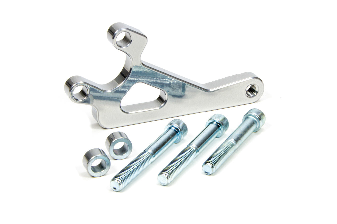 March Performance Conversion Bracket for Small Block Chevy with Long Water Pump, Aluminum, Clear Powder Coat, Mid Mount, Part Number 20122-09