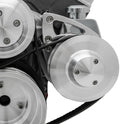 March Performance BBC Power Steering Pump Bracket Kit for Big Block Chevy, Driver Side, Aluminum with Clear Powder Coat, Saginaw Style, Long Water Pump