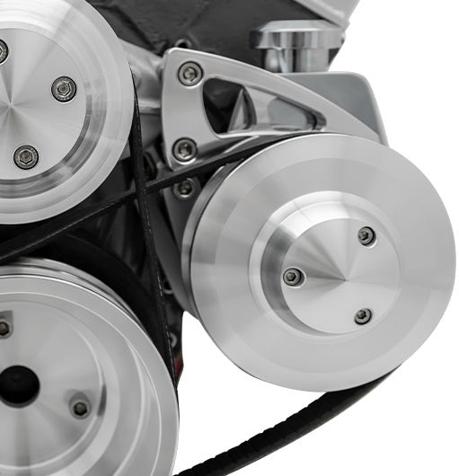 March Performance BBC Power Steering Pump Bracket Kit for Big Block Chevy, Driver Side, Aluminum with Clear Powder Coat, Saginaw Style, Long Water Pump