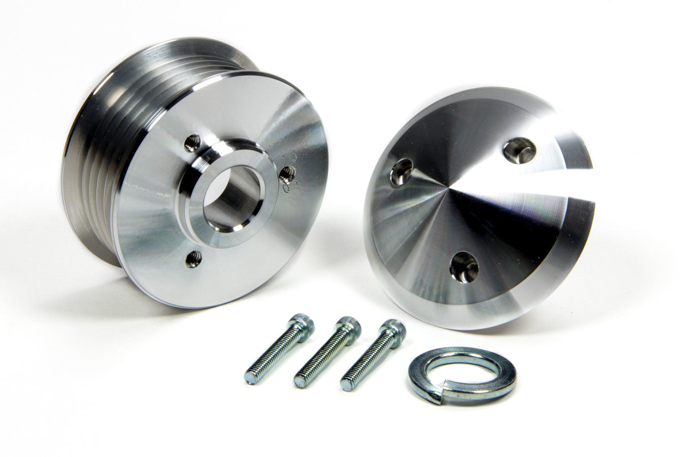 March Performance Alternator Pulley 206, 2-3/8 Inch Serpentine Aluminum Pulley with 6-Rib Design and Hardware Kit