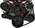 March Performance BBC Style Track Serpentine Pulley Kit with Air Conditioning for Big Block Chevy, 6-Rib, Aluminum Black