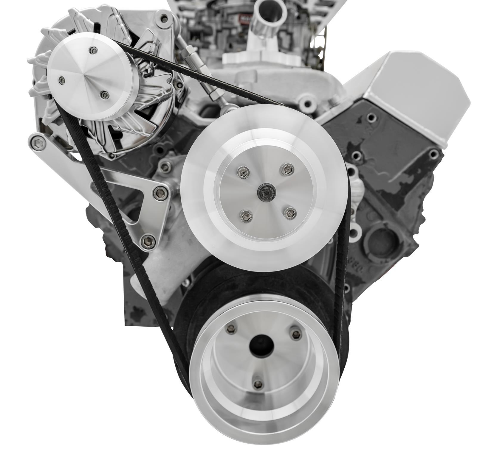 March Performance SBC Deluxe Custom Conversion Kit for Small Block Chevy with 6-Rib Serpentine Aluminum Pulley System