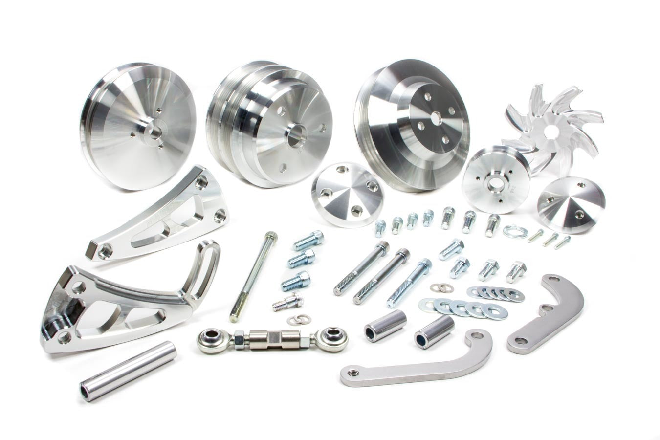 March Performance SBC Long Water Pump Serpentine Conversion Pulley Kit for Small Block Chevy