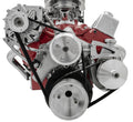 March Performance SBC Super Economy Serpentine System Pulley Kit for Small Block Chevy, Aluminum, 6-Rib, Clear Powder Coat