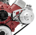 March Performance Power Steering Pump Bracket for Big Block Chevy, Driver Side, Aluminum with Clear Powder Coat