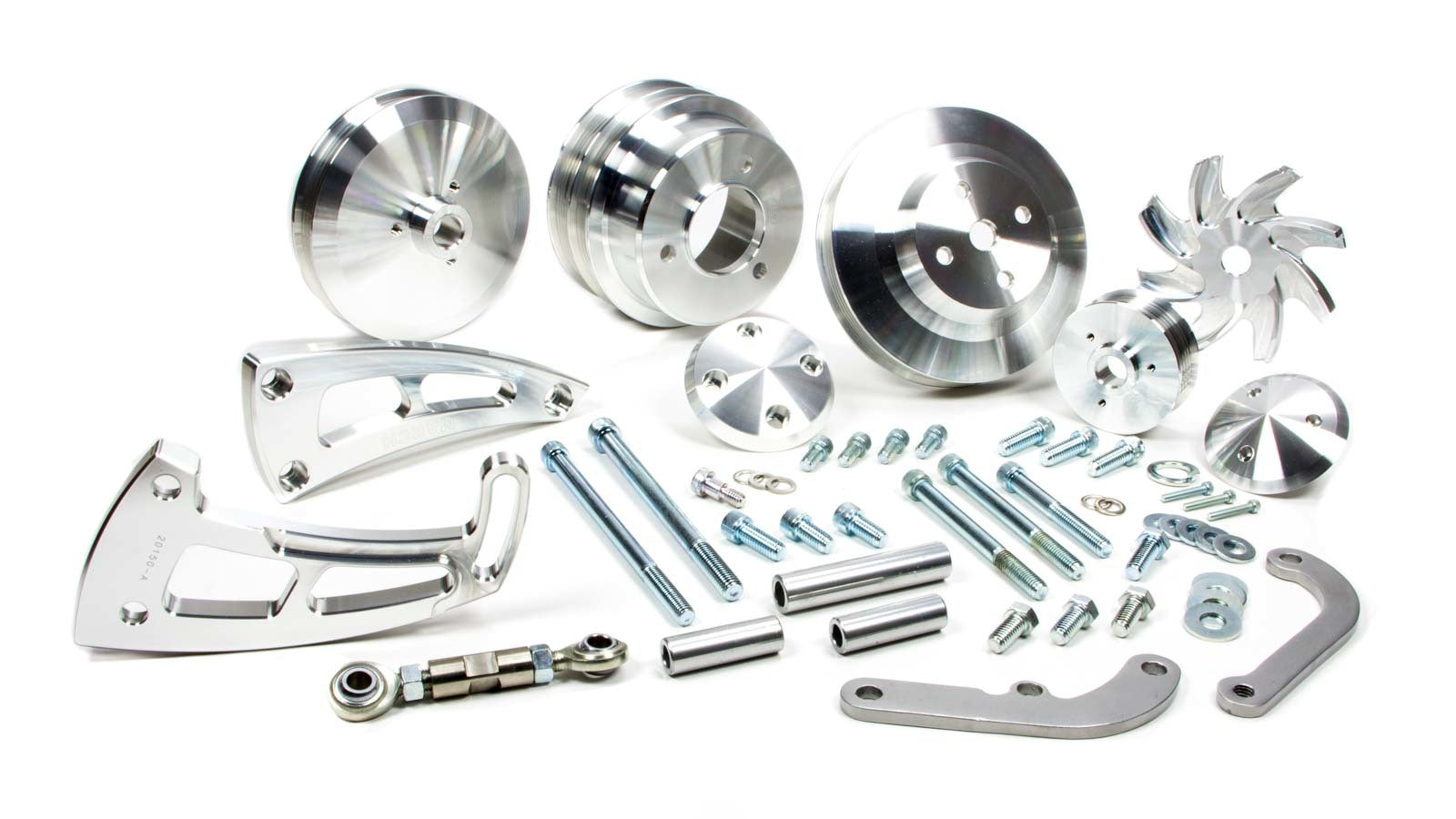 March Performance MPP23030 BBC Serpentine Conversion Kit for Big Block Chevy with Aluminum Pulley and Clear Powder Coat Finish