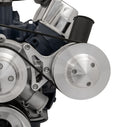 March Performance SBF Power Steering Pump Bracket for Small Block Ford, Driver Side Mount, Aluminum, Silver Powder Coat