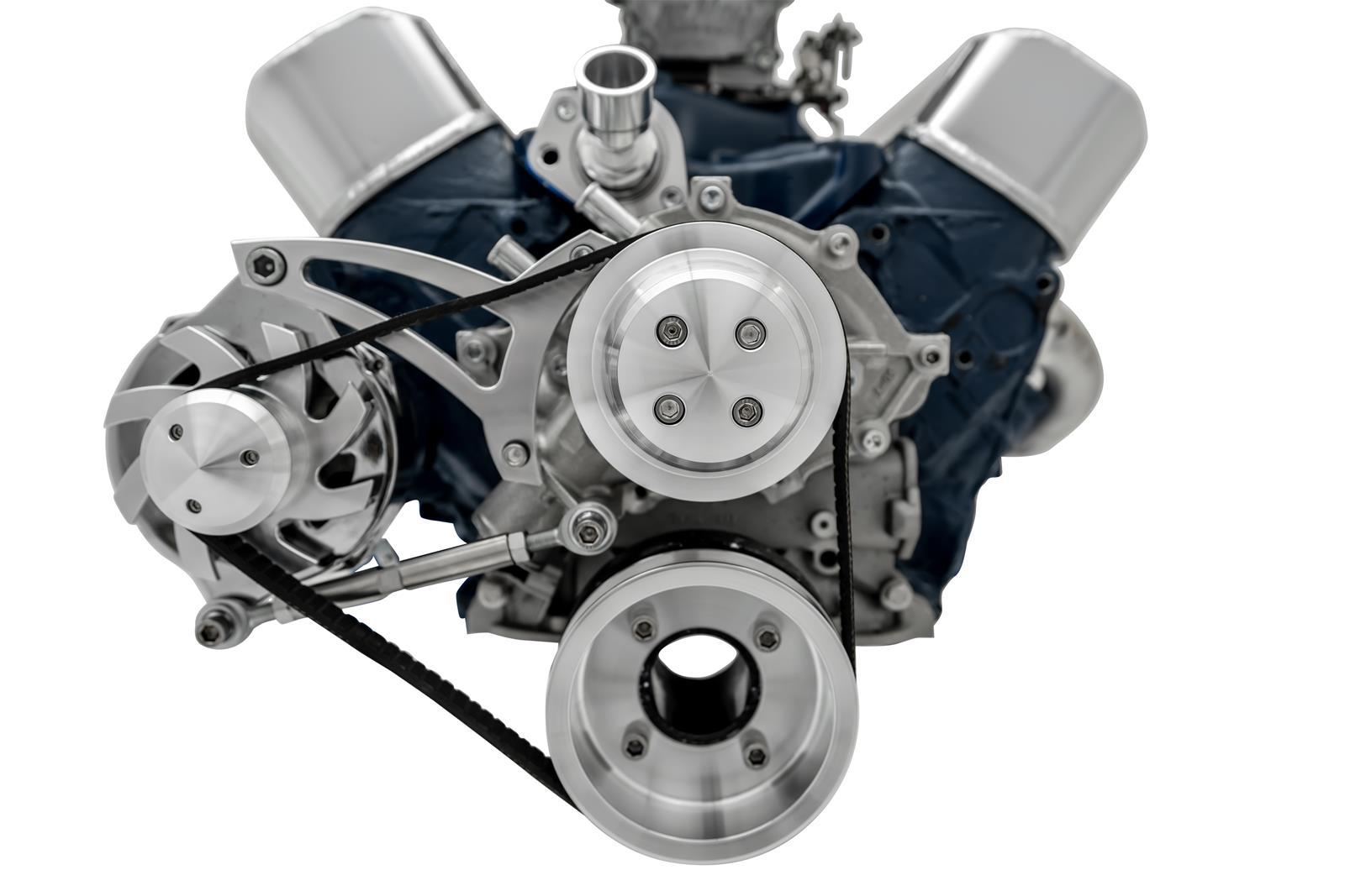 March Performance 30170 SBF Ultra Serpentine Pulley Kit for Small Block Ford, Aluminum, 6-Rib Belt