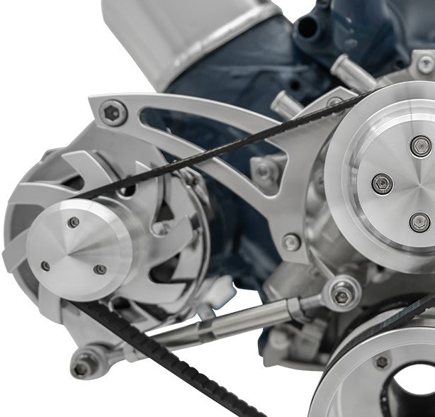 March Performance 30351 Alternator Bracket Passenger Side Mid Mount Water Pump Mount Aluminum for Small Block Ford