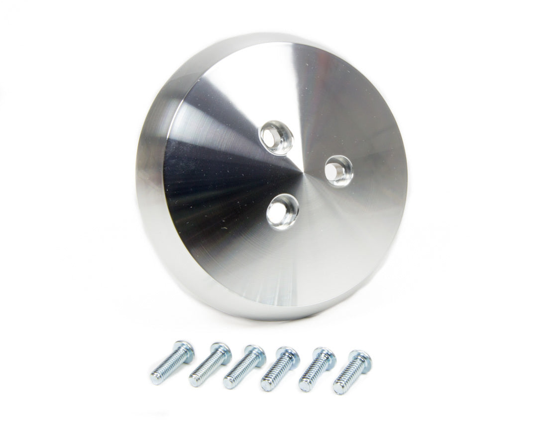 March Performance A/C Compressor Clutch Cover with Clear Powder Coat for Automotive Air Conditioning Systems