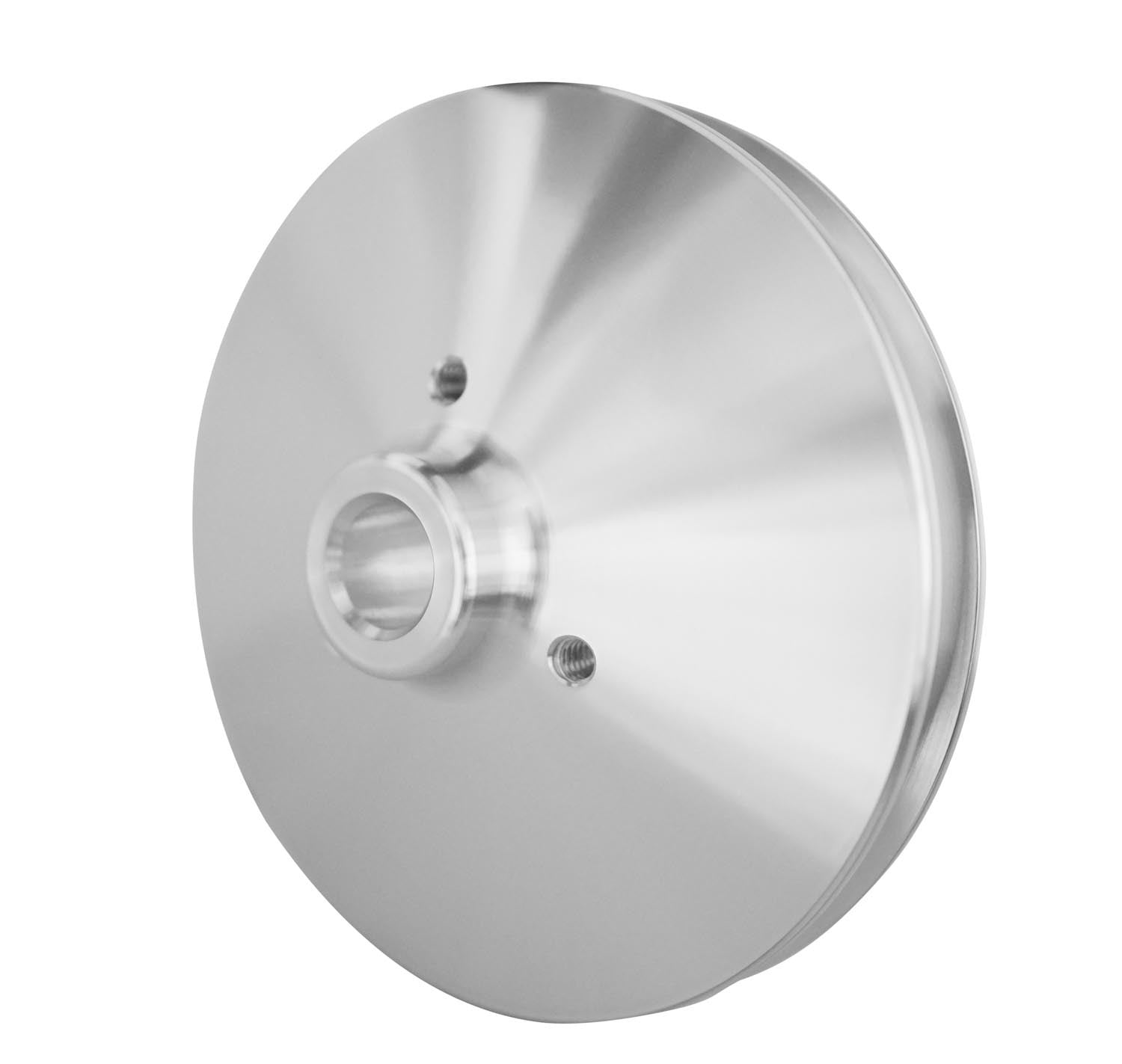 March Performance Power Steering Pump Pulley for Big Block Ford, 5.5 Inch Diameter, V-Belt, Aluminum with Clear Powder Coat, Part Number 502