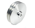 March Performance GM Power Steering Pump Pulley 521, V-Belt, 2-Groove, Bolt-On, 5.75 Inch Diameter, Aluminum with Clear Powder Coat for Long Water Pump