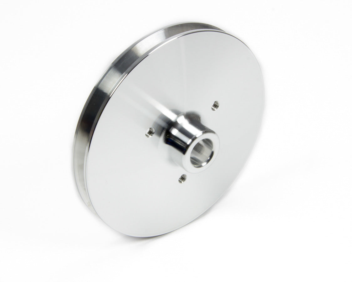 March Performance MPP531 Power Steering Pump Pulley for Chevy Saginaw Pump, 6-Inch Diameter, Aluminum, Clear Powder Coat
