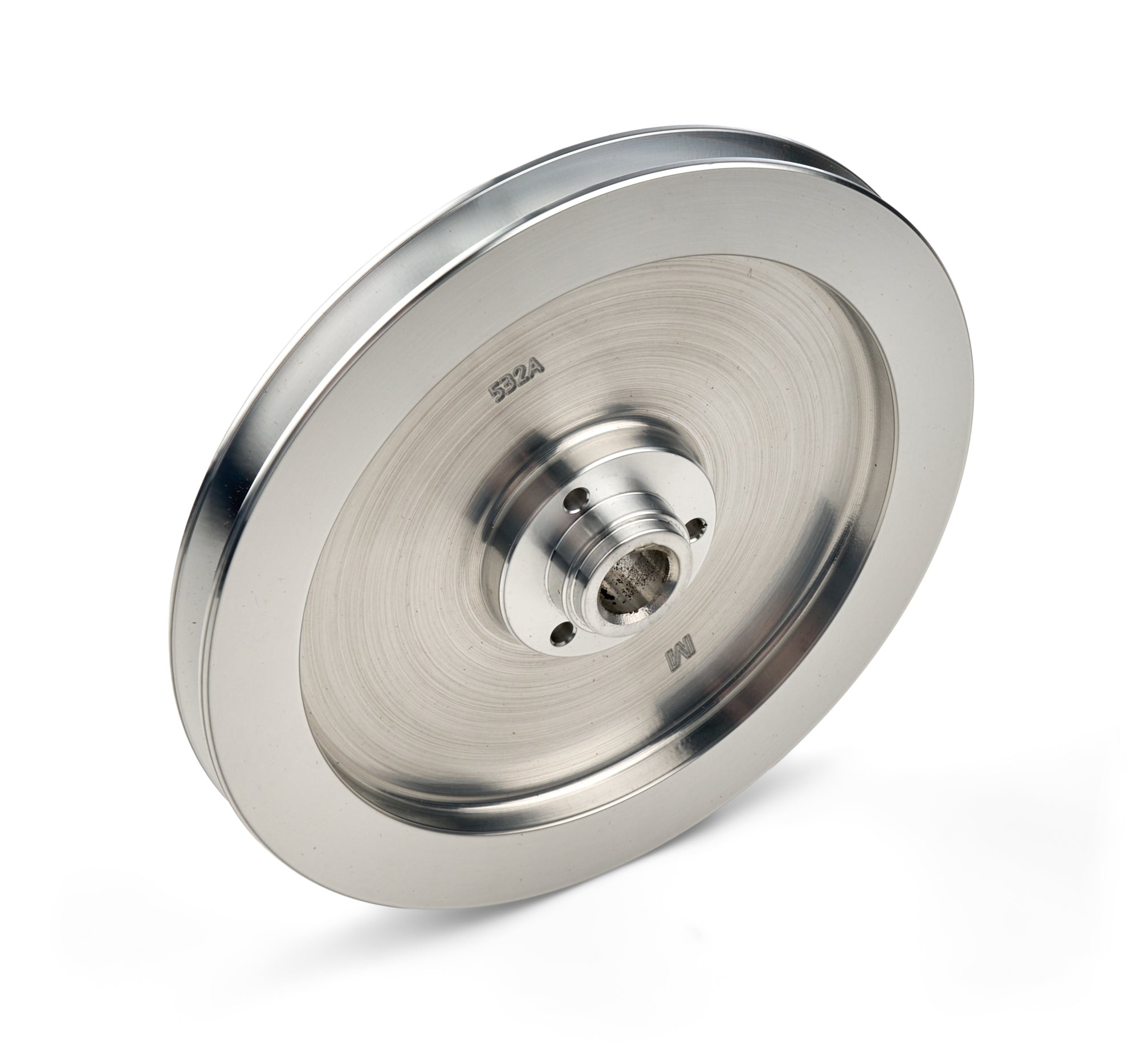 March Performance Power Steering Pump Pulley for Chrysler - V-Belt, 1 Groove, 7 Inch Diameter, Aluminum, Clear Powder Coat