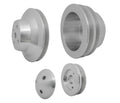 March Performance MPP6070 Small Block Chevy 3-Piece Pulley Set with Aluminum Pulleys and Clear Powder Coat Finish