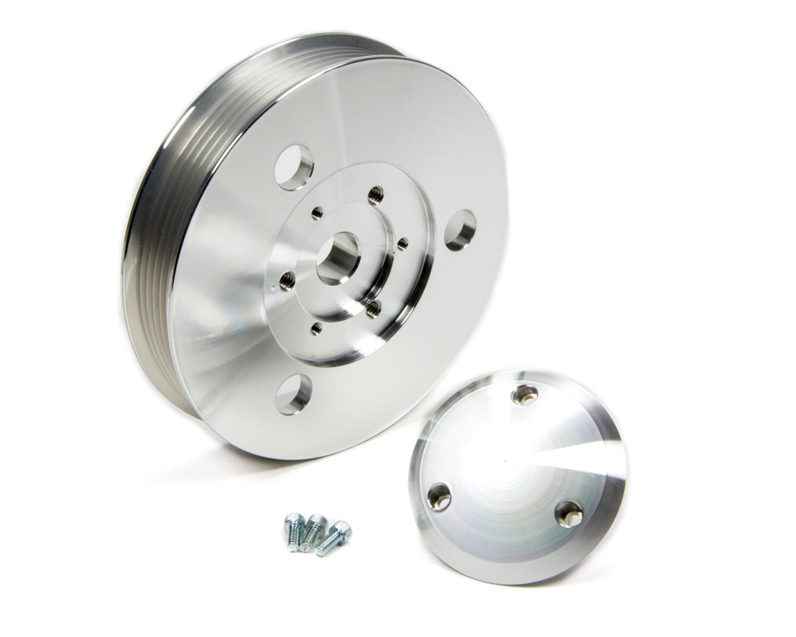 March Performance GM Serpentine Power Steering Pump Pulley 6-Rib Press-On Aluminum 5.5 Inch Diameter