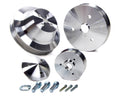 March Performance SBC Serpentine Conversion Pulley Kit for Small Block Chevy Engines, 6-Rib Aluminum with Clear Powder Coat