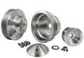 March Performance MPP6310 Serpentine Pulley Kit for Small Block Chevy with Long Water Pump, Aluminum, Clear Powder Coat, 6-Rib Drive