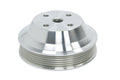 March Performance Chevy SB Water Pump Pulley Kit Serpentine 6-Rib Aluminum with Clear Powder Coat