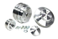 March Performance 6330 Serpentine Pulley Set 3 Piece Aluminum Kit for Small Block Chevy with 6-Rib Belt and Clear Powder Coat Finish
