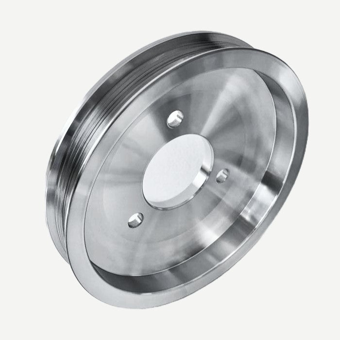March Performance BBC Crankshaft Pulley Polish with Pulley Assembly for Big Block Chevy, 7 Inch Diameter, Aluminum with Clear Powder Coat Finish