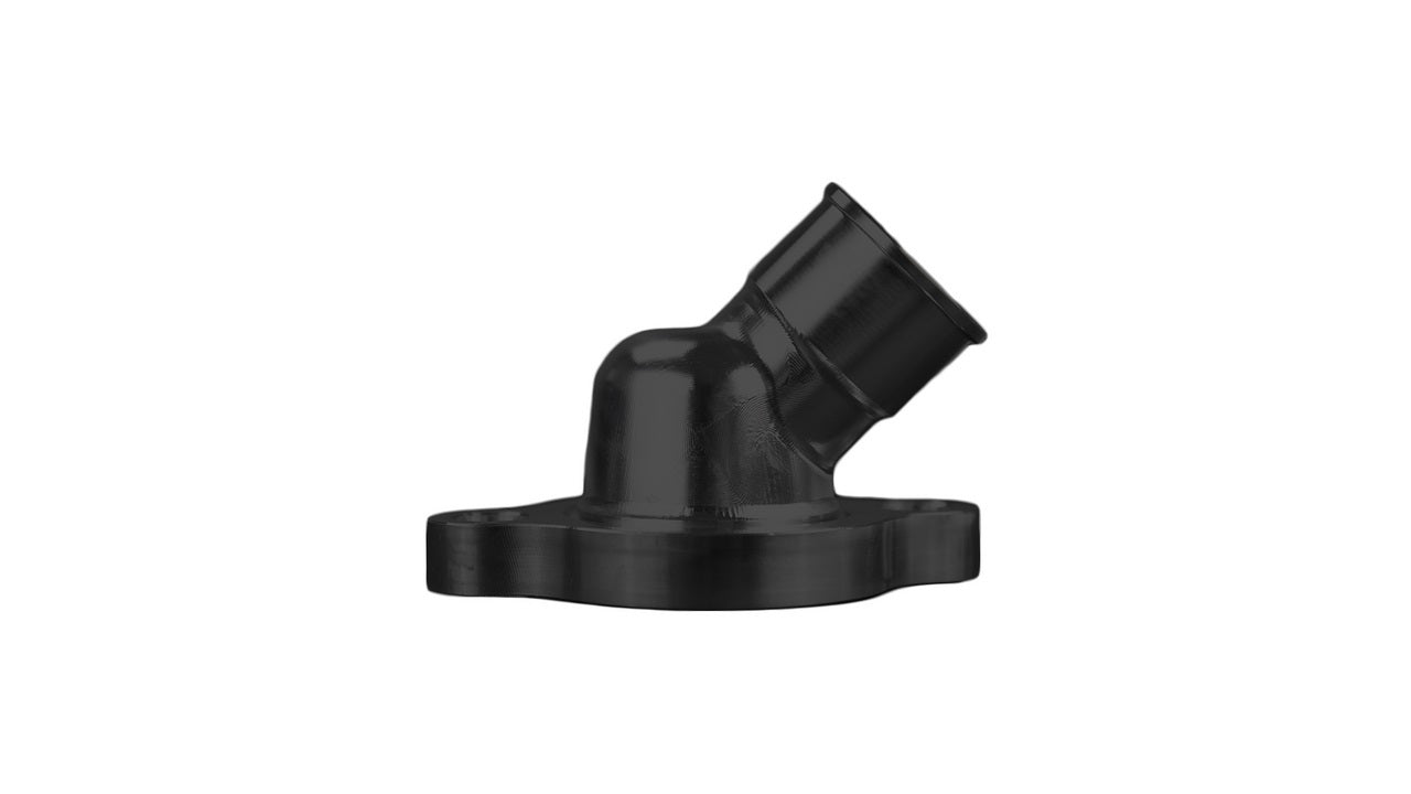 March Performance Water Neck SBC 45 Degree Black Aluminum with O-Ring and Hardware