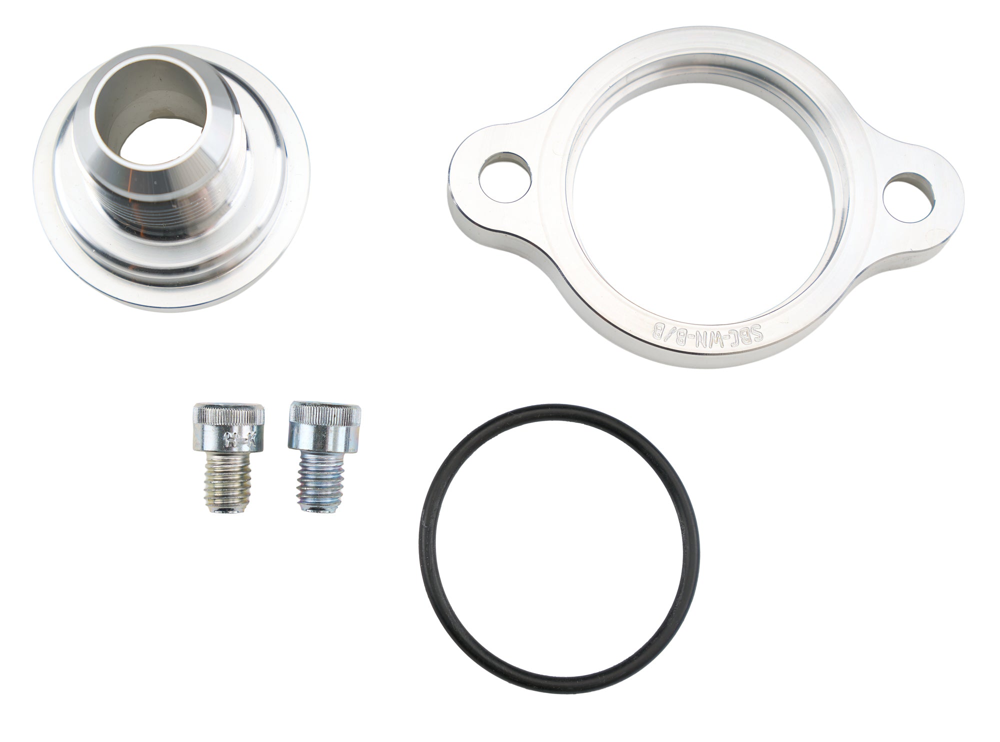 March Performance MPPBTH-205 Thermostat Housing SBC with 16AN Straight Water Neck and O-Ring, Aluminum Clear Anodized