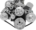 March Performance SBC Serpentine Conversion Kit with Aluminum 6-Rib Pulley and Clear Powder Coat Finish for Small Block Chevy Engines