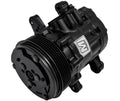 March Performance P2412-08 Ultra Series Sanden Air Conditioning Compressor, Peanut Style, R-134A, 6-Rib Serpentine Pulley, Black Finish
