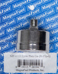 Magnafuel MP-0101 Low Pressure Fuel Gauge 0-15 psi, Mechanical, 1-1/2 Inch Diameter, Black Face, 1/8 Inch NPT Port