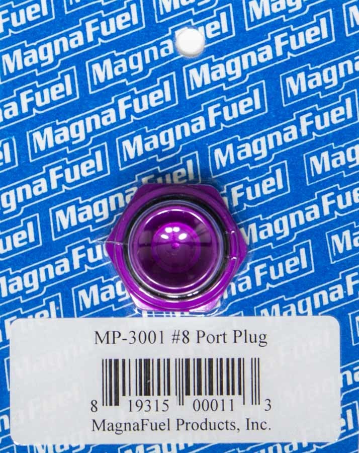MagnaFuel MP-3001 #8 O-Ring Port Plug with Aluminum Hex Head and Purple Anodized Finish