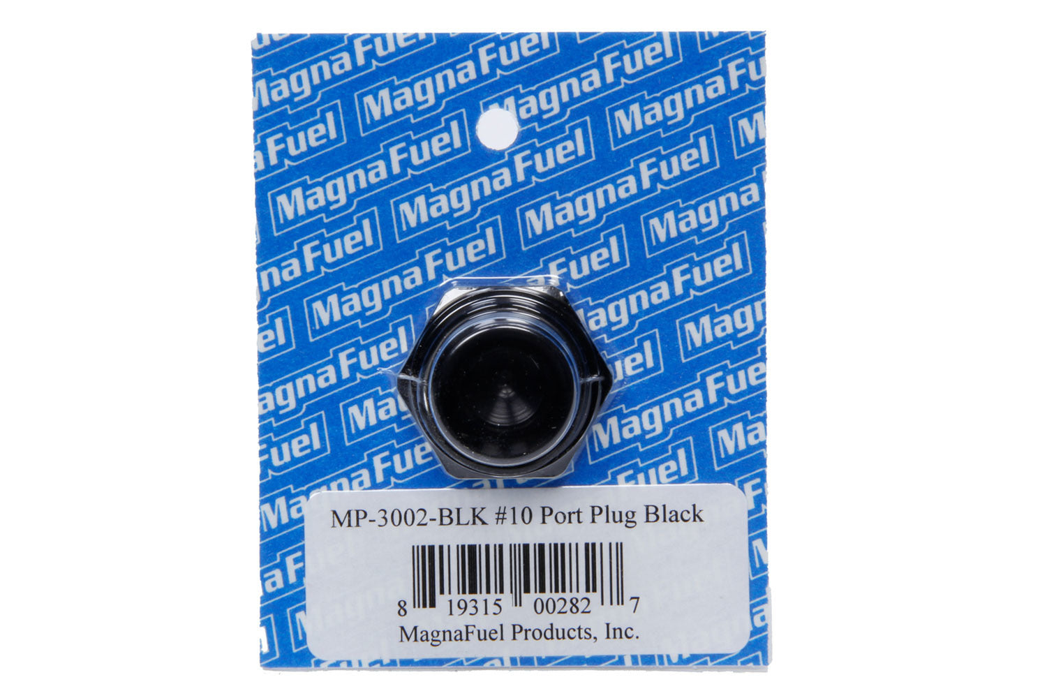 Magnafuel/Magnaflow Fuel Systems MP-3002-BLK #10 Straight Port Plug with O-Ring and Hex Head in Black Anodized Aluminum