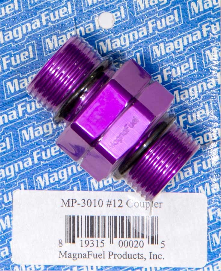 MagnaFuel MP-3010 #12 AN Male O-Ring to Male O-Ring Aluminum Fitting, Purple Anodized