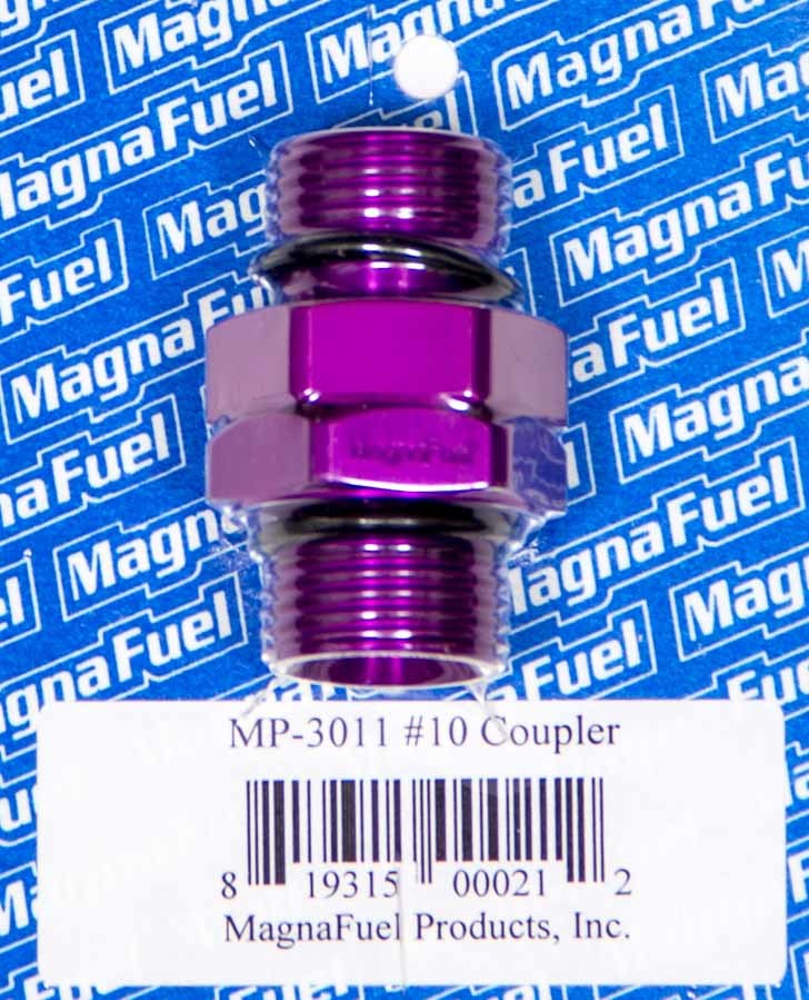 Magnaflow Fuel Systems MP-3011 #10 Coupler Fitting, Aluminum, Purple Anodized, 10 AN Male O-Ring to 10 AN Male O-Ring