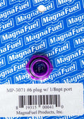 MagnaFlow Fuel Systems MP-3071 #6 O-Ring Port Plug with 1/8 Inch NPT Female Thread and Aluminum Hex Head, Purple Anodized Finish