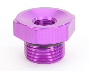 MagnaFlow Fuel Systems MP-3072 8AN Straight Port Plug with 1/8 NPT Female Port in Aluminum, Purple Anodized Finish