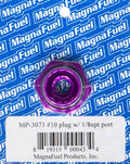 MagnaFuel MP-3073 #10 O-Ring Port Plug with 1/8 Inch NPT Female Thread and Aluminum Hex Head in Purple Anodized Finish