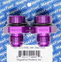 Magnafuel MP-3613 Fuel Pump Plumbing Kit for 500 Series Pumps with Two 10 AN Male to 12 AN O-Ring Male Fittings in Aluminum Purple Anodized Finish
