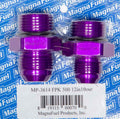 MagnaFuel MP-3614 Fuel Pump Fitting Kit for 500 Series Pumps, Aluminum, Purple Anodized, 12 AN and 10 AN Male Fittings
