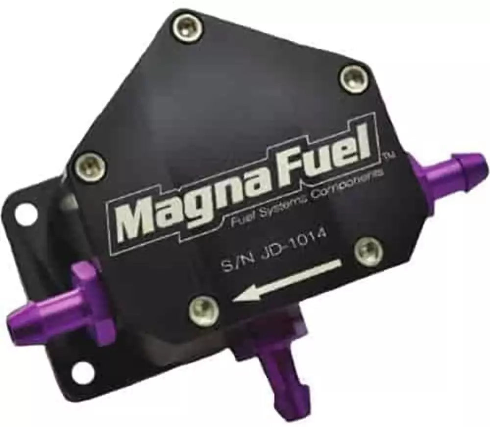 MagnaFuel MP-4000-BLK Diaphragm Fuel Pump 4000 Series for Jr Dragster, Mechanical, In-Line, 17 GPH