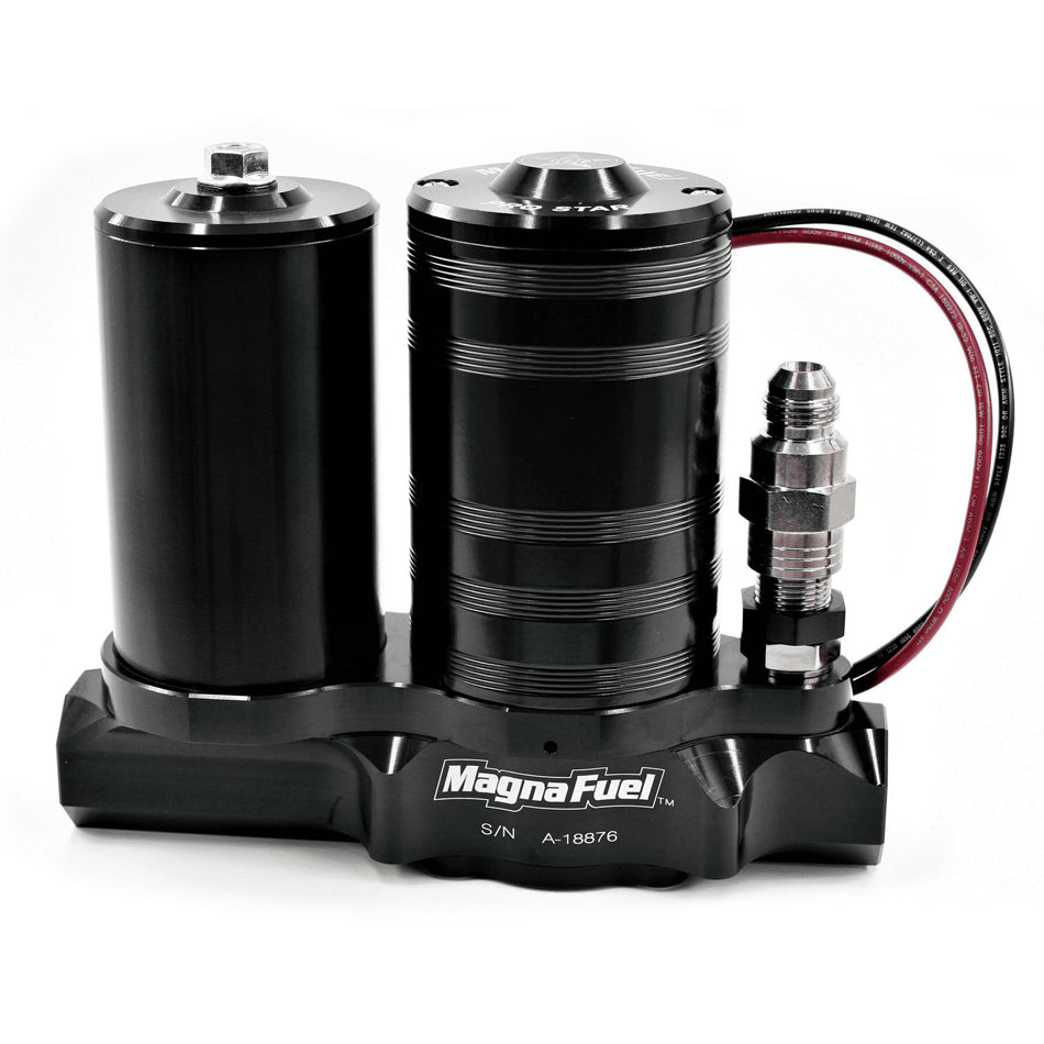 Magnafuel/Magnaflow Fuel Systems MP-4450-BLK ProStar 500 Electric Fuel Pump with Filter, In-Line, 25-36 psi, 12 AN Female O-Ring Connections, Black Finish, Compatible with E85 and Gasoline