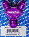 MagnaFlow Fuel Systems MP-6220 Y Fitting with 12 AN Male Inlet and Dual 10 AN Male Outlets in Aluminum Purple Anodized