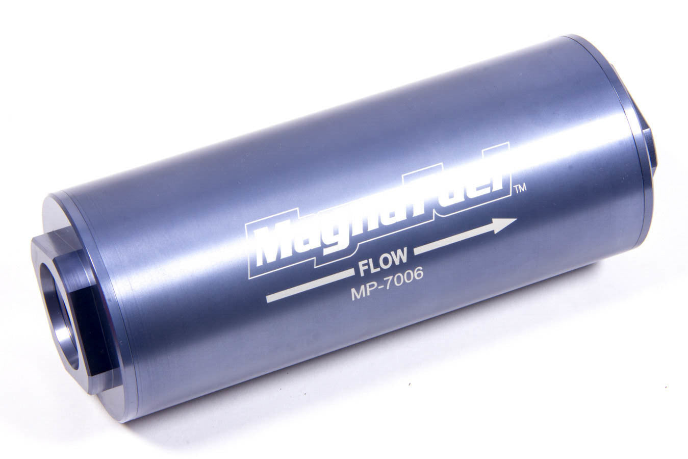 Magnafuel MP-7006 In-Line Fuel Filter with 12 AN Female O-Ring Connectors, 150 Micron Stainless Element, Gray Aluminum Body