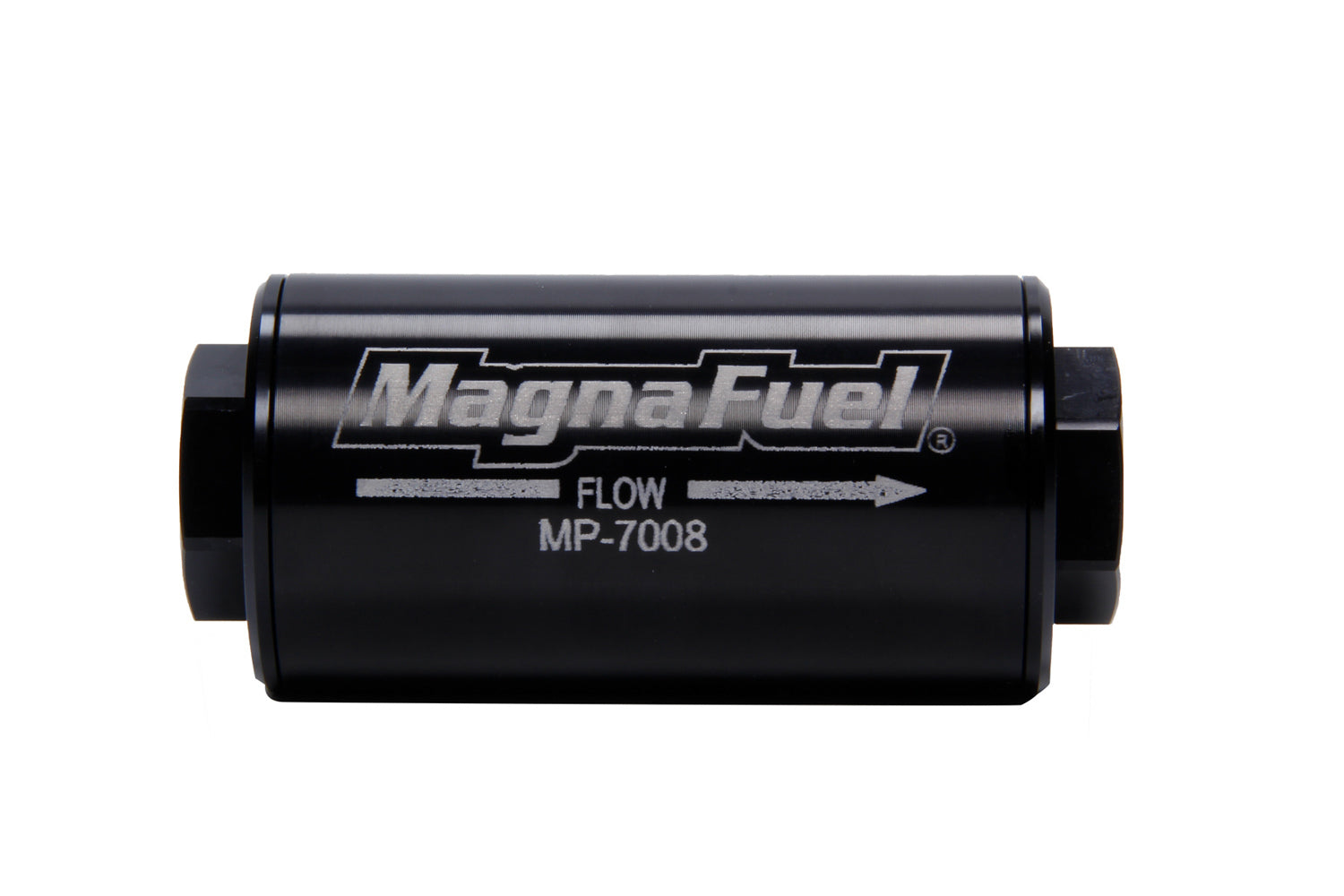 MagnaFuel MP-7008-BLK In-Line Fuel Filter with 25 Micron Stainless Element and Black Anodized Aluminum Construction