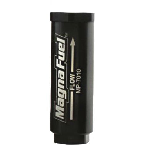 MagnaFuel MP-7010-BLK Small In-Line Fuel Filter with 25 Micron Stainless Element and 8 AN Fittings