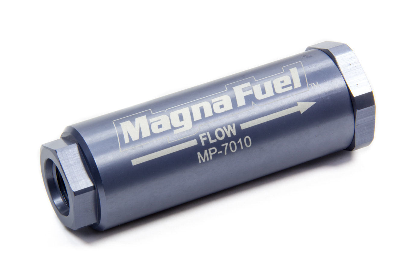 MagnaFuel MP-7010 Small In-Line Fuel Filter with 25 Micron Stainless Element and 8 AN Female O-Ring Fittings